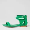 Women DJANGO & JULIETTE Please Bright Emerald Leather Sandals