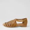 Women DJANGO & JULIETTE Pleva Tan Leather Sandals