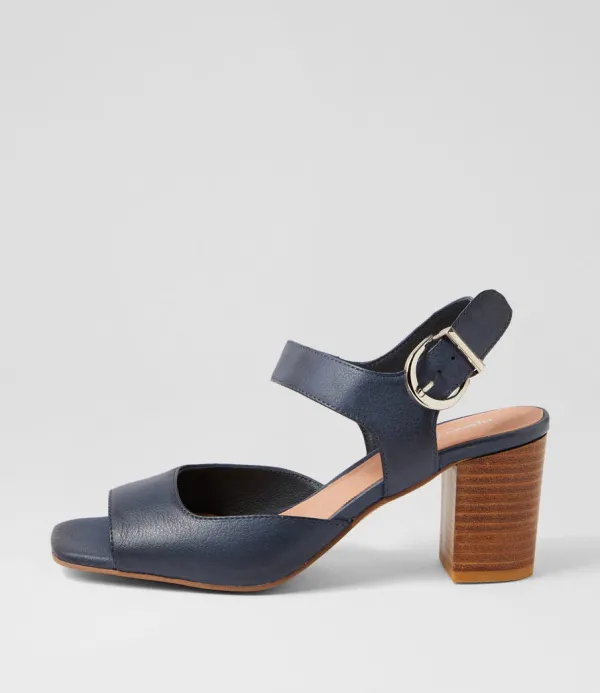 Women DJANGO & JULIETTE Preezy Navy Leather Sandals