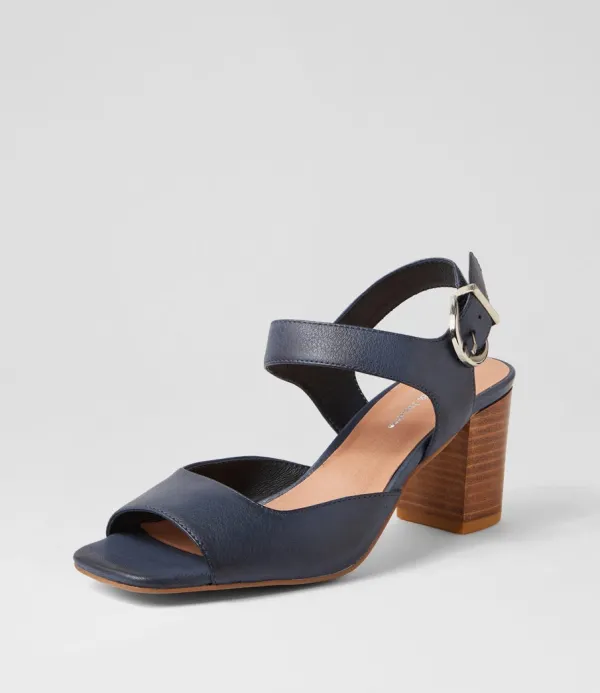 Women DJANGO & JULIETTE Preezy Navy Leather Sandals