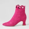 Women DJANGO & JULIETTE Primson Fuchsia Suede Ankle Boots