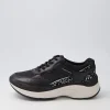 Women ROCKPORT Pro Black Leather Textile Sneakers