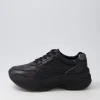 Women ROCKPORT Pro Walker Premium Black Leather Sneakers