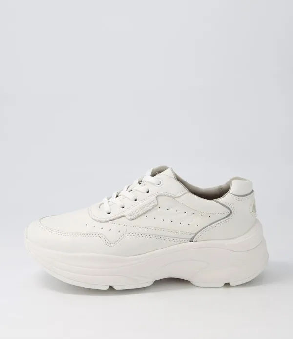 Women ROCKPORT Pro Walker Premium White Leather Sneakers