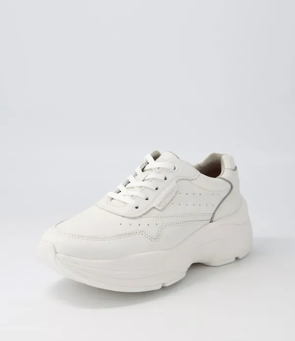 Women ROCKPORT Pro Walker Premium White Leather Sneakers