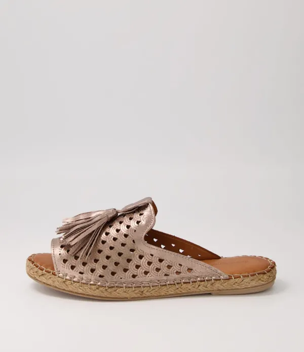 Women DIANA FERRARI Purtna Silver Leather Espadrilles