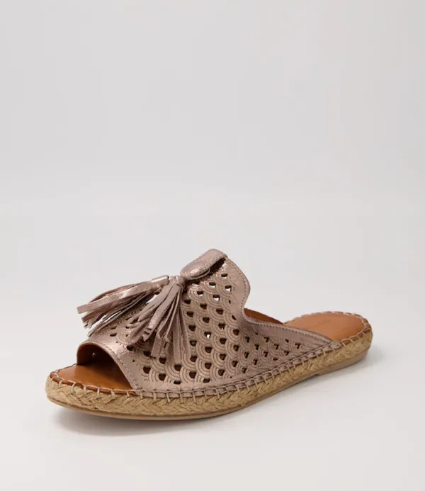 Women DIANA FERRARI Purtna Silver Leather Espadrilles