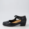 Women ZIERA Qango Xw Black Patent Leather Flat Shoes