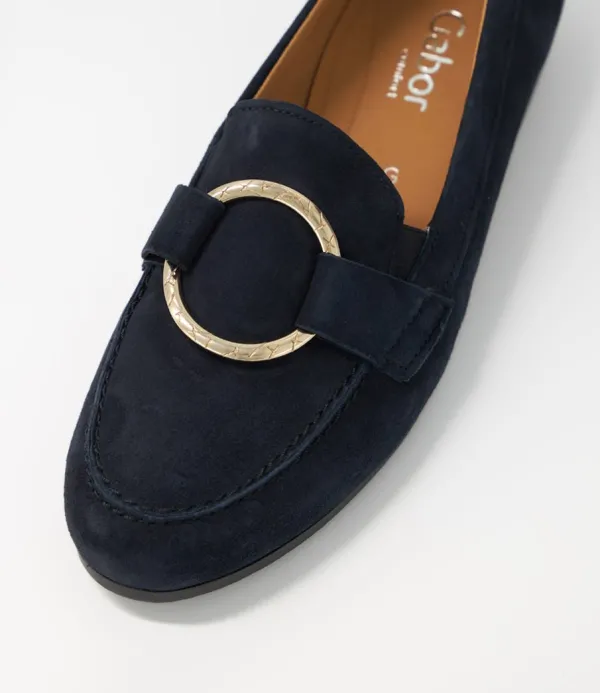 Women GABOR Quinn Dark Blue Suede Brogues