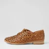 Women MOLLINI Quorgy Dark Tan Leather Lace Up Flats