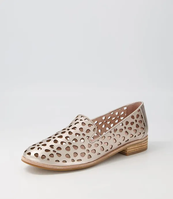 Women MOLLINI Quuets Platinum Leather Loafers