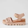 Women DJANGO & JULIETTE Racassy Cafe Brush Leather Sandals