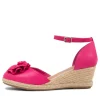 Women DJANGO & JULIETTE Raggie Fuchsia Natural Rope Leather Wedges