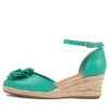 Women DJANGO & JULIETTE Raggie Light Emerald Nat Rope Leather Wedges