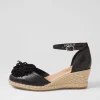 Women DJANGO & JULIETTE Rakim Black Leather Suede Wedges