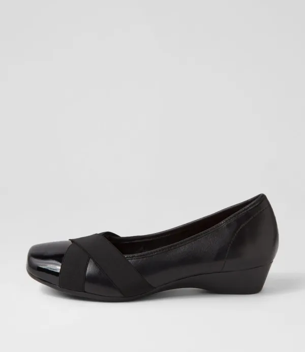 Women SUPERSOFT Randford Black Patent Leather Heels