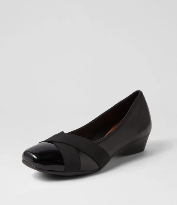 Women SUPERSOFT Randford Black Patent Leather Heels