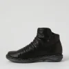 Women DJANGO & JULIETTE Rarar Black Leather Ankle Boots