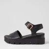 Women DJANGO & JULIETTE Reesen Black Leather Sandals