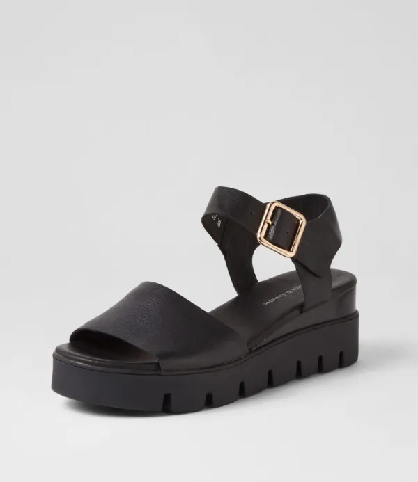Women DJANGO & JULIETTE Reesen Black Leather Sandals