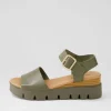Women DJANGO & JULIETTE Reesen Olive Leather Sandals