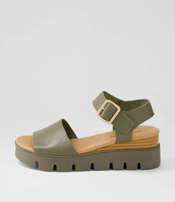 Women DJANGO & JULIETTE Reesen Olive Leather Sandals