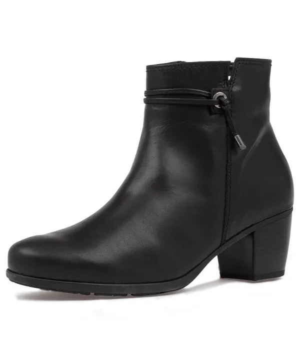 Women GABOR Rena Schwarz Leather Ankle Boots