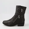 Women DJANGO & JULIETTE Renu Black Leather Ankle Boots
