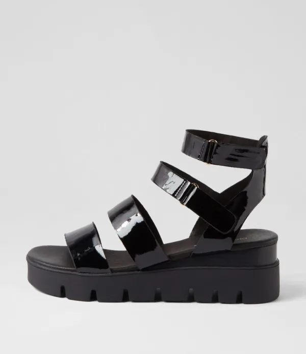 Women DJANGO & JULIETTE Rhean Black Patent Sandals