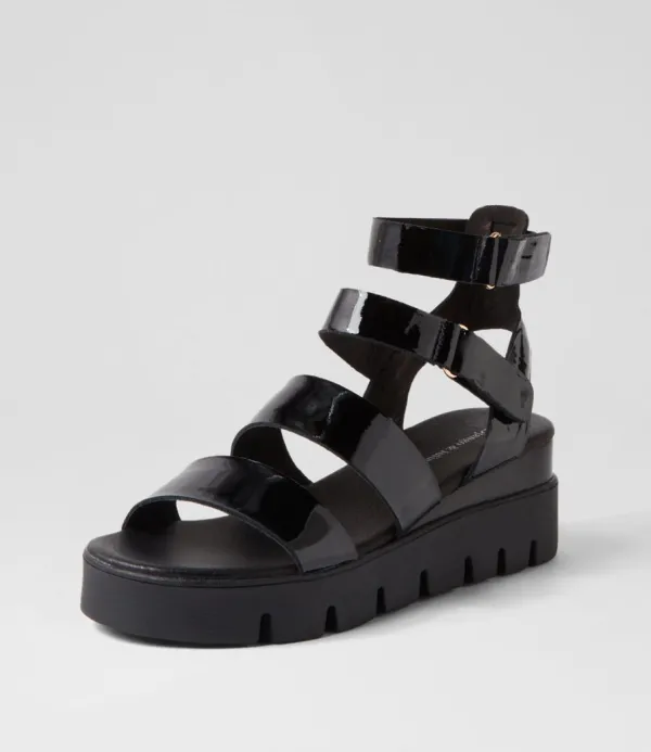Women DJANGO & JULIETTE Rhean Black Patent Sandals