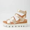 Women DJANGO & JULIETTE Rhean Champagne Leather Sandals