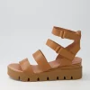 Women DJANGO & JULIETTE Rhean Dark Tan Leather Sandals