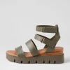 Women DJANGO & JULIETTE Rhean Olive Leather Sandals