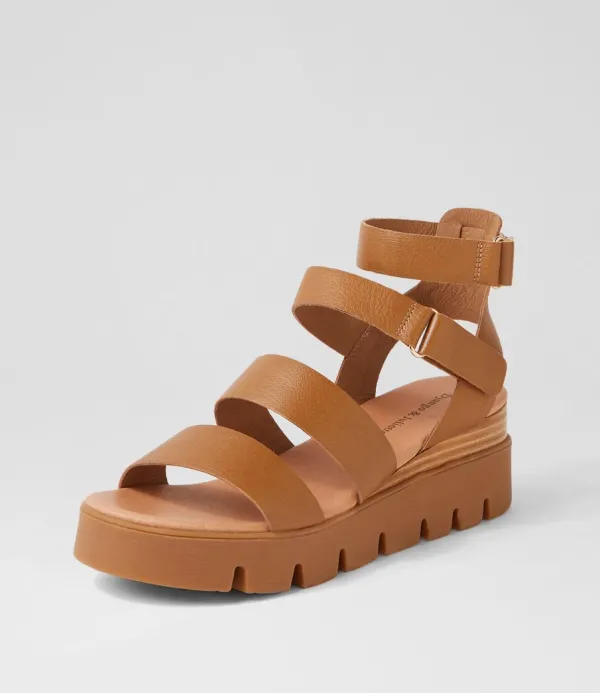 Women DJANGO & JULIETTE Rhean Toffee Leather Sandals