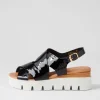 Women DJANGO & JULIETTE Riku Black Natural White Patent Sandals