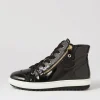 Women GABOR Riley Schwarz Patent Leather Lace Up Boots
