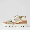 Women DJANGO & JULIETTE Rillow Gold White Mirror Leather Sandals