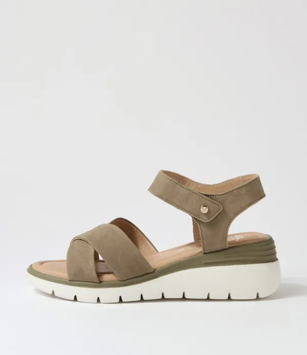 Women ARA Rimini 32 Pistachio Leather Sandals