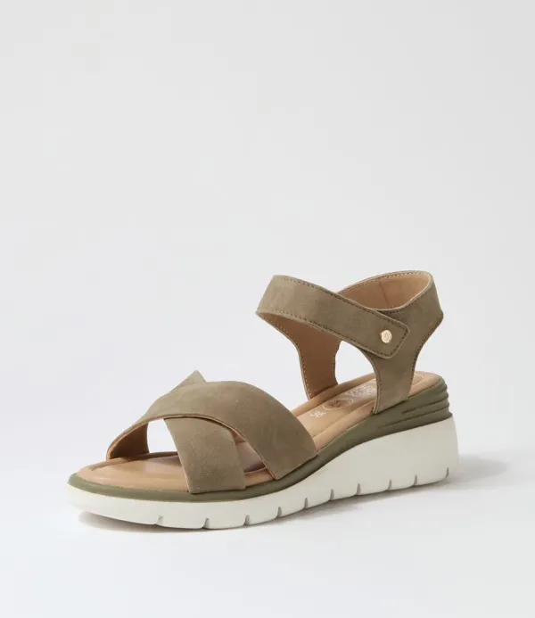 Women ARA Rimini 32 Pistachio Leather Sandals