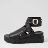 Women DJANGO & JULIETTE Rimini Black Leather Sandals