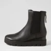 Women DJANGO & JULIETTE Rinnit Black Leather Chelsea Boots