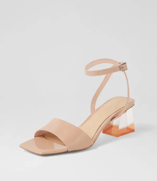 Women DJANGO & JULIETTE Rolo Cafe Patent Leather Sandals