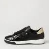 Women ARA Rom 32 Schwarz Platino Leather Sneakers