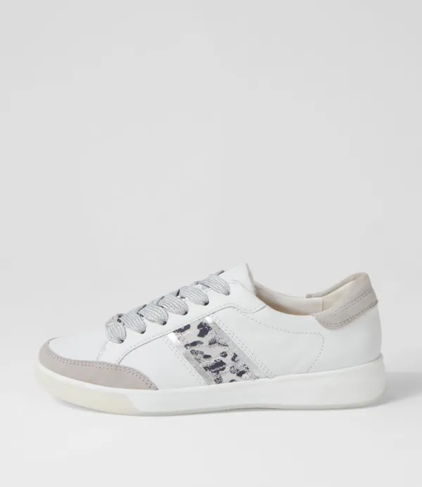 Women ARA Rom 71 Weiss Silber Leather Sneakers