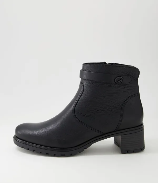 Women ARA Ronda 11 Schwarz Leather Ankle Boots
