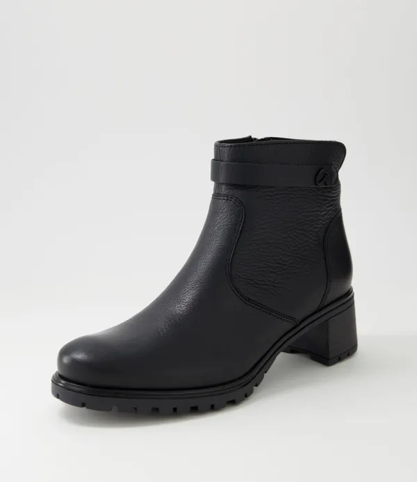 Women ARA Ronda 11 Schwarz Leather Ankle Boots