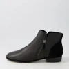 Women DIANA FERRARI Ronele Black Leather Suede Ankle Boots