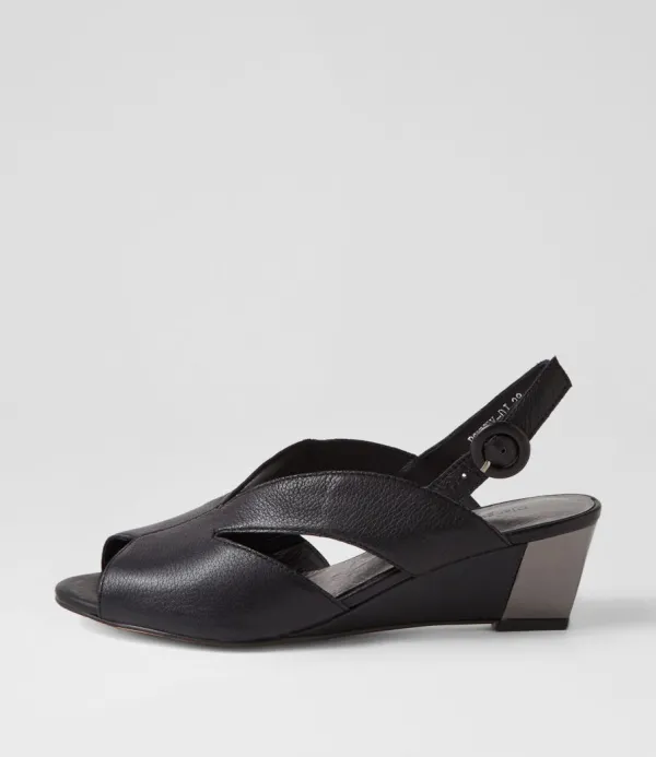 Women DJANGO & JULIETTE Ronney Black Leather Sandals