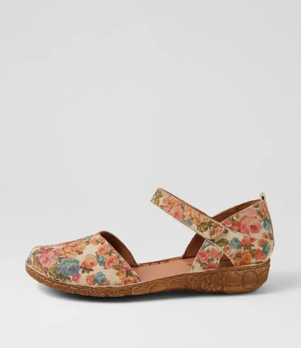 Women JOSEF SEIBEL Rosalie 42 Beige Multi Leather Flat Shoes