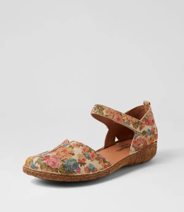 Women JOSEF SEIBEL Rosalie 42 Beige Multi Leather Flat Shoes